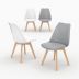 pack 4 chaises skandi grises claires et blanches