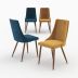 pack 4 chaises vinni en velours bleu et jaune