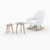 pack rocking chair en tissu boucle et table basse