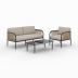 salon de jardin wilo 4 personnes metal tissu beige table basse effet marbre