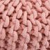 achat tabouret en tricot rose poudré pieds bois - miniature