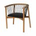 Chaise de jardin Yago en bois de teck et tissu noir