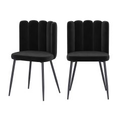 acheter chaise en velours noir style art deco
