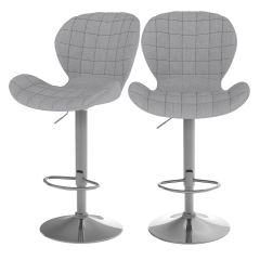 achat chaise de bar gris clair 53 74 cm pivotante reglable et pieds en metal