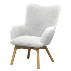 achat fauteuil design laine bouclee blanc