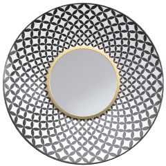 achat miroir isabeau metal noir et blanc finition dore 59 cm