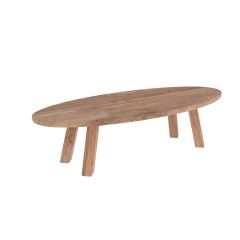 achat table basse ovale bois de pin recycl_