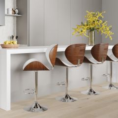 acheetr chaise de bar baudoin en bois fonce avec cuir en pu synthetique