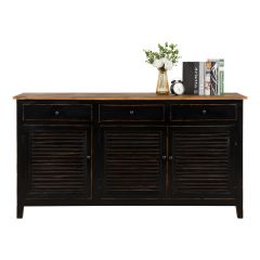 acheter buffet en bois de cedre peint noir
