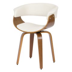acheter chaise blanche en cuir synthetique et bois