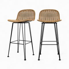 Chaise de bar Jigani naturelle 76 cm (lot de 2)
