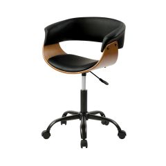 acheter chaise de bureau basile noire synthetique et bois