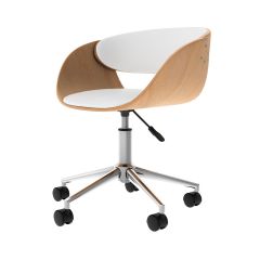 acheter une chaise de bureau blanche rembour_e et pivotante en pu avec hauteur d assise reglable