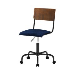 acheter chaise de bureau nico en velours bleu et bois