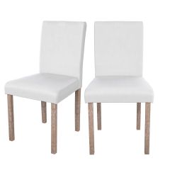 acheter chaise en tissu blanc et pieds en bois d hevea lot de 2 havane