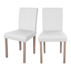 acheter chaise en tissu blanc et pieds en bois d hevea lot de 2 havane