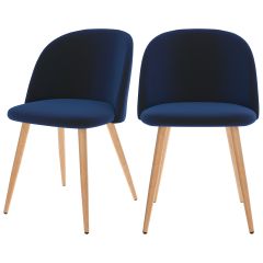 acheter chaise en velours bleu fonce cozy