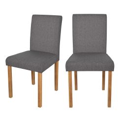 acheter chaise havane en tissu gris fonce et pieds en bois d hevea lot de 2