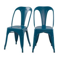acheter chaise indus bleu metal