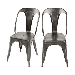 acheter chaises industrielles gris anthracite