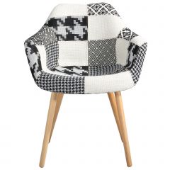 acheter chaise patchwork noir et blanc