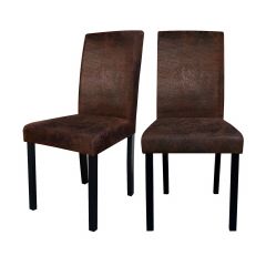 chaise en tissu vieilli marron design