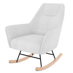 acheter fauteuil rocking chair blanc tissu