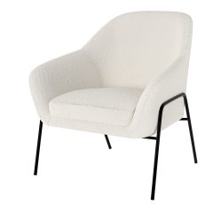 acheter fauteuil laine boucl_e blanc design