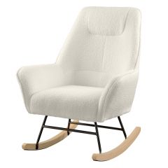 acheter fauteuil rocking chair blanc tissu