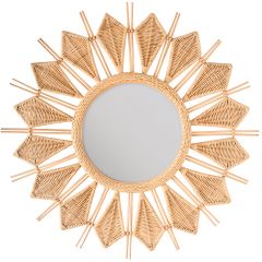 acheter miroir en rotin natuel ethnique