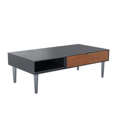 achat table basse en bois acacia metal un tiroir une_niche
