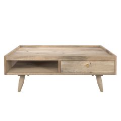 acheter table basse rectangulaire en bois de manguier un tiroir