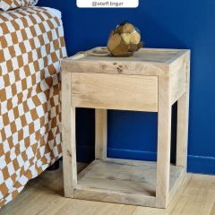 acheter table de chevet en bois avec un tiroir