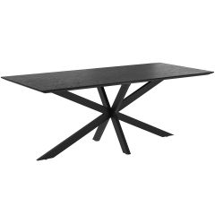 acheter table rectangulaire 220 cm en bois noir marvel