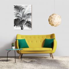 acheter tableau noir et blanc en verre palmier