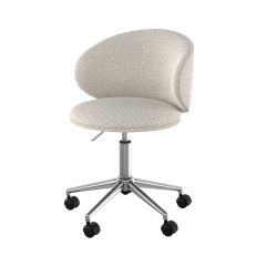 aurore chaise de bureau tissu boucle blanc pivotante reglable_1