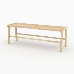 Banc Kuna 120 cm en teck et cannage