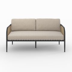 Canapé de jardin Wilo en acier et tissu beige