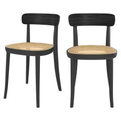 chaise aslaug en bois noir lot de 2