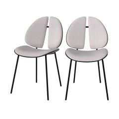 chaise coccinelle en tissu gris et bois noir