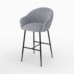 Chaise de bar Socky en tissu gris chiné 76 cm