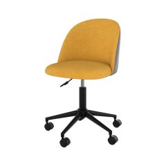 chaise de bureau jaune et grise pieds roulette jane