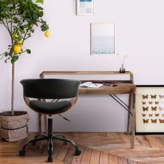 chaise de bureau vintage en bois fonce