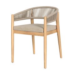 chaise de jardin en tissu beige et bois acacia yuma
