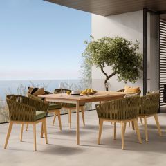 chaise de jardin olive tissu vert bois acacia
