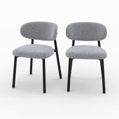 Chaise Nao en tissu gris foncé chiné (lot de 2)