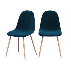 acheter chaise en velours bleu fonce fredrik