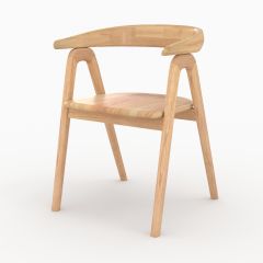 Silla Hawa de madera de hevea clara