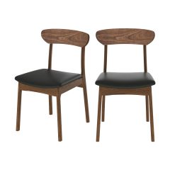 chaise lana en cuir synthetique et bois clair