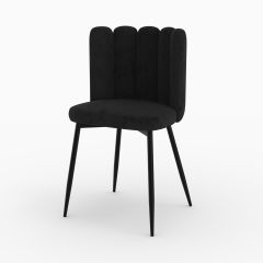 Silla Rosy de terciopelo negro